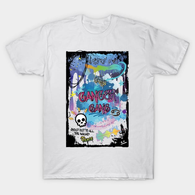 Zodiac Majesty Cancer Graffiti T-Shirt by ZodiacMajesty